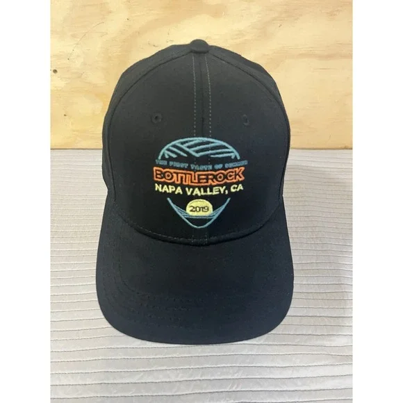 BOTTLEROCK Napa 2019 Music Festival Concert Summer Fitted Hat Cap Black S/M New - Picture 2 of 11